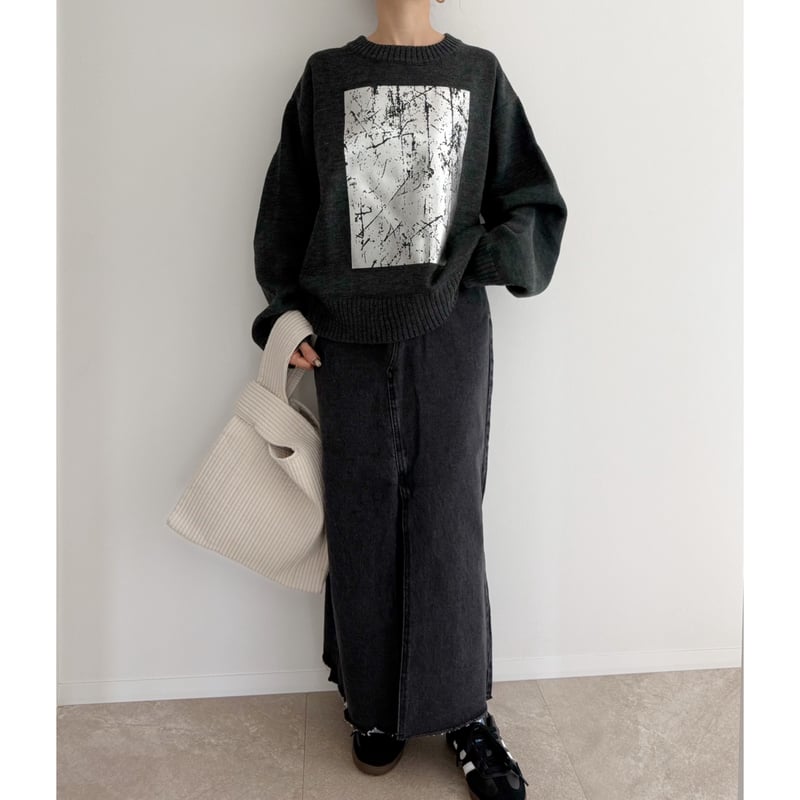 AMIE original》フロントスリットデニムスカート / black | AMIE AMIE original》フロントスリットデニムスカート / black | AMIE