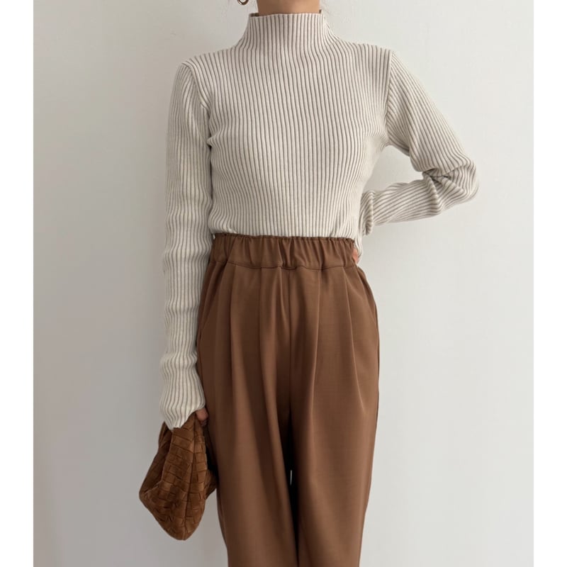 AMIE original》ウエストゴムtuckワイドPT / brown | AMIE