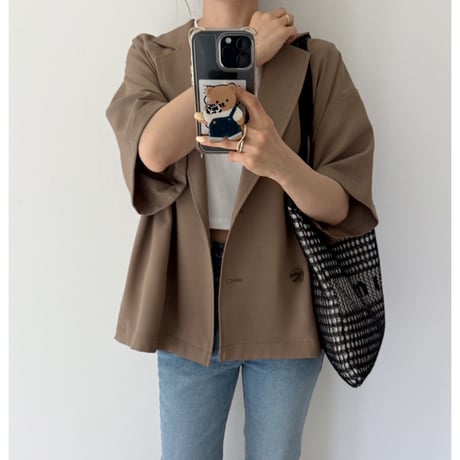 【残りわずか】《AMIE original》とろみ素材ジャケット