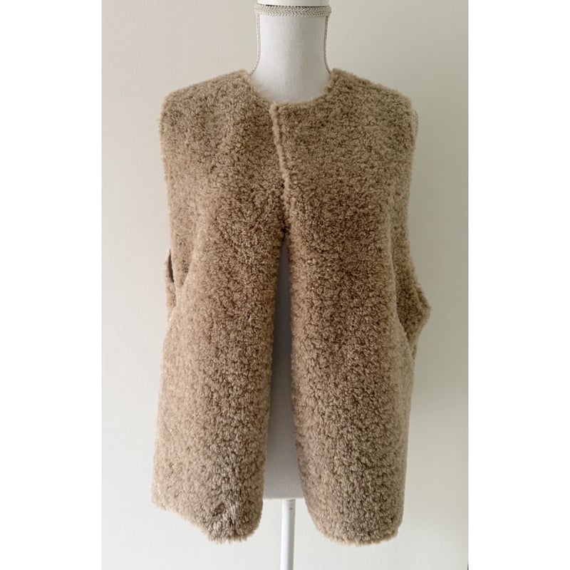 ポケット付きボアベスト / beige | AMIE