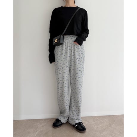 《AMIE original》basic cropped long tee / black