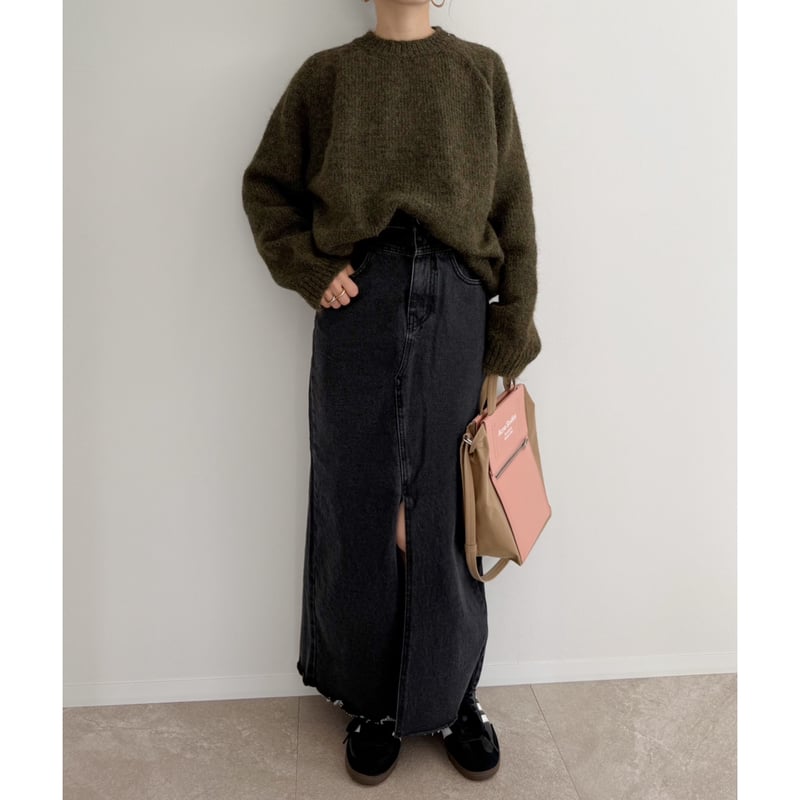 AMIE original》フロントスリットデニムスカート / black | AMIE AMIE original》フロントスリットデニムスカート / black | AMIE