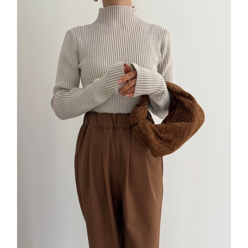 AMIE original》ウエストゴムtuckワイドPT / brown | AMIE