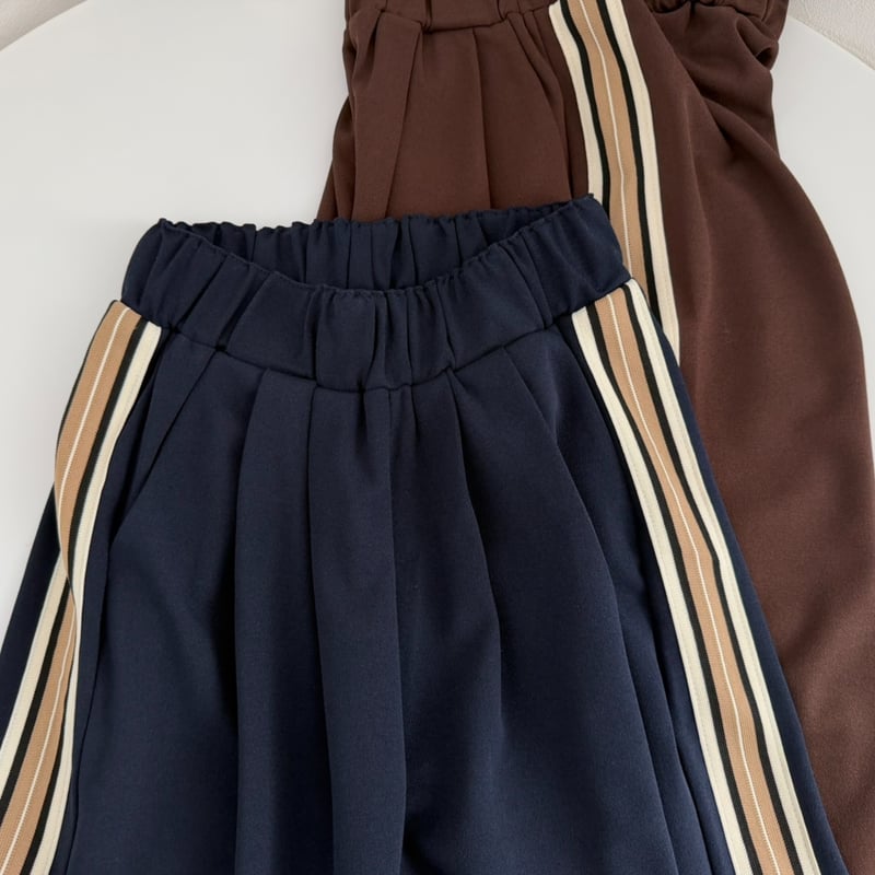 AMIE original》ウエストtuck入りサイドラインジャージpants / navy