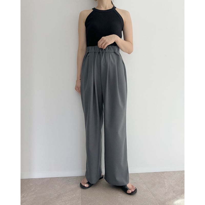 AMIE original tuckスウェットワイドPT gray AMIE original》ウエストゴムtuckワイドPT / beige | AMIE