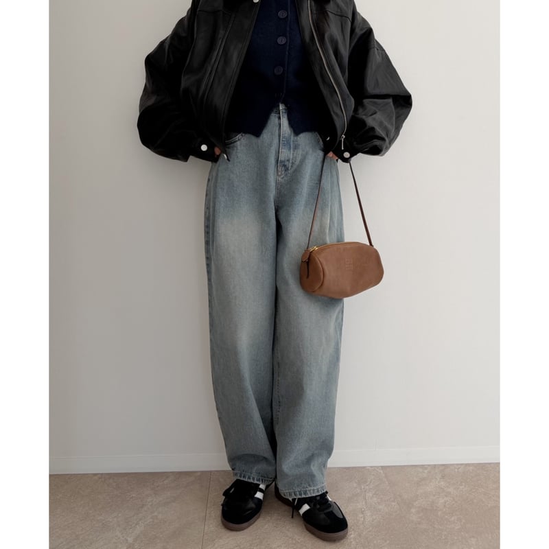 柔らかレザージャケット / black | AMIE