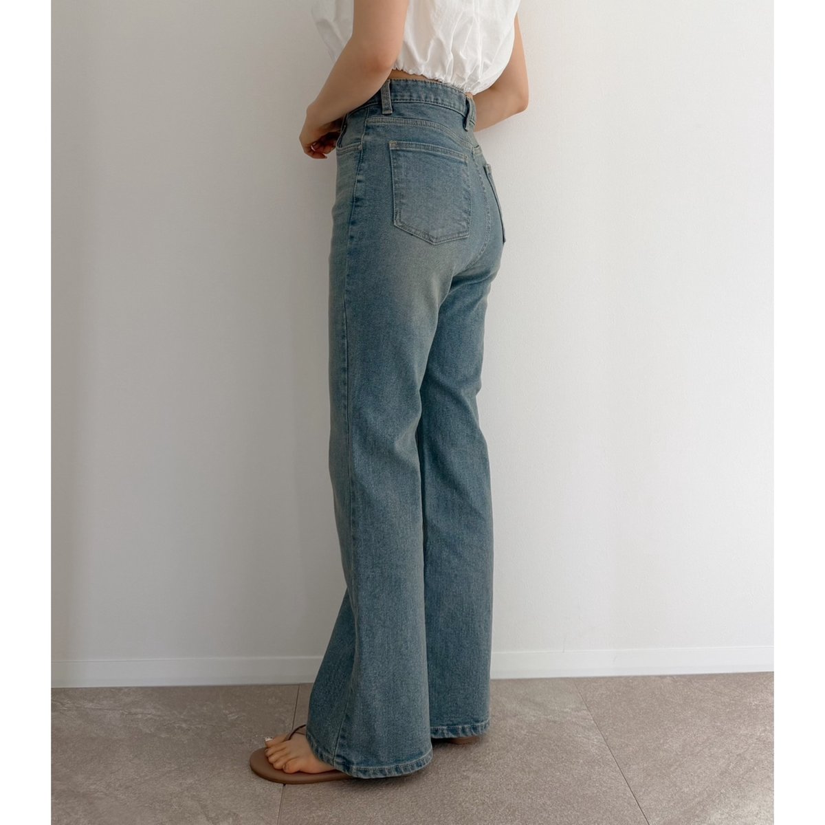AMIE originalウエストサイドゴムpants 残りわずか】《AMIE original》ストレッチありフレアdenim | AMIE