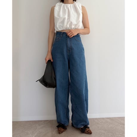 【残りわずか】バルーンノースリーブtops /white