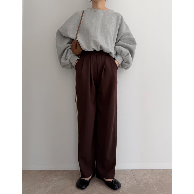 AMIE original》ウエストtuck入りサイドラインジャージpants / brow
