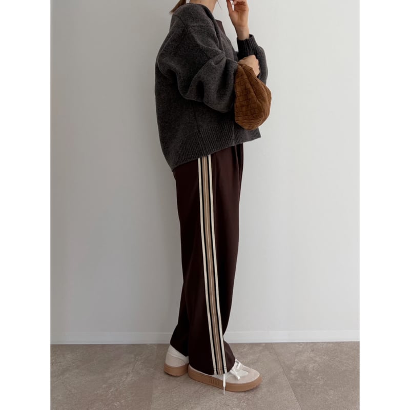 残りわずか】《AMIE original》ウエストtuck入りサイドラインジャージ