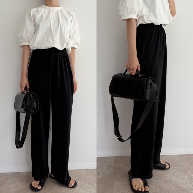 ボトムスその他 AMI Women Pants FTR203AC0014001 Black AMIE original》プリーツpants / black | AMIE