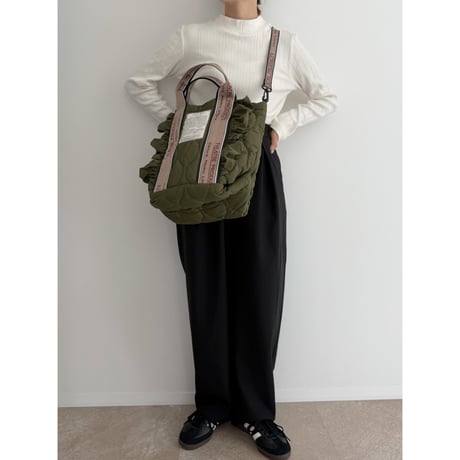 【残りわずか】《AMIE original》 カーブtuck pants / black