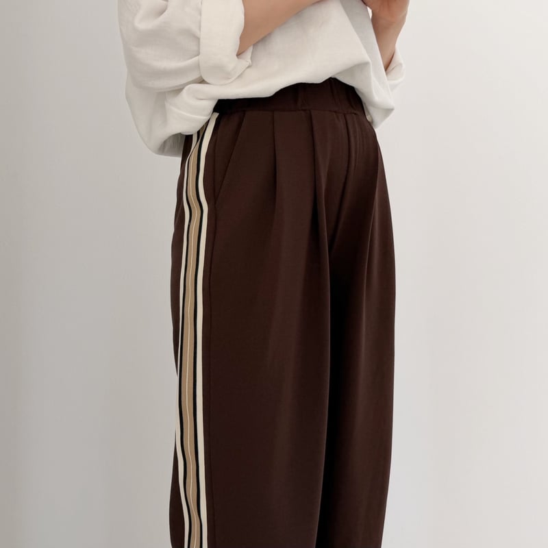 AMIE original》ウエストtuck入りサイドラインジャージpants / brow