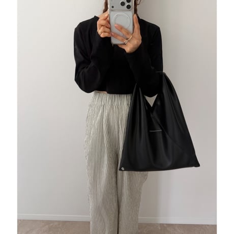 《AMIE original》basic cropped long tee / black