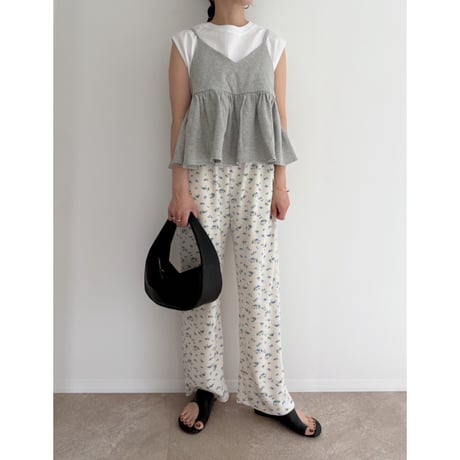 《AMIE original》花柄ワッフルpants / ivory