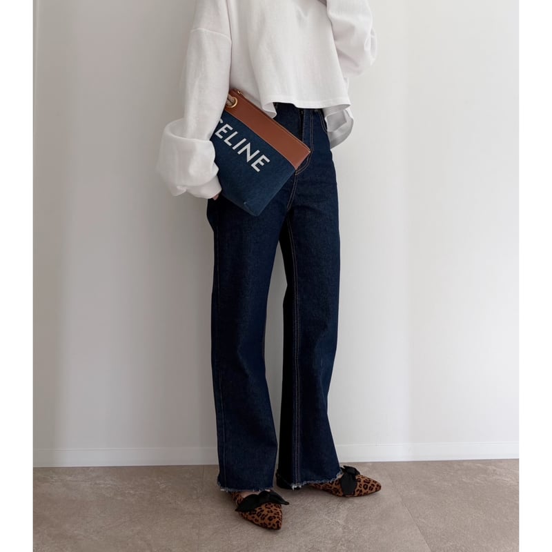 残りわずか】《AMIE original》切りっぱなしハイウエストストレート