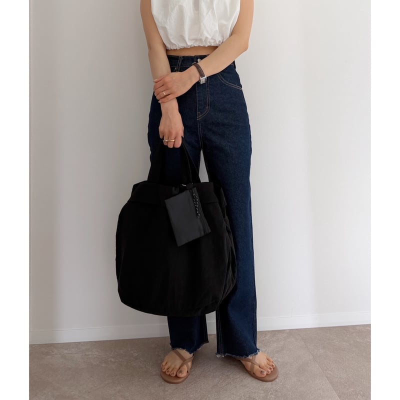 残りわずか】《AMIE original》切りっぱなしハイウエストストレート