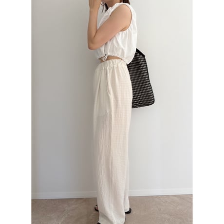 【残りわずか】バルーンノースリーブtops /white