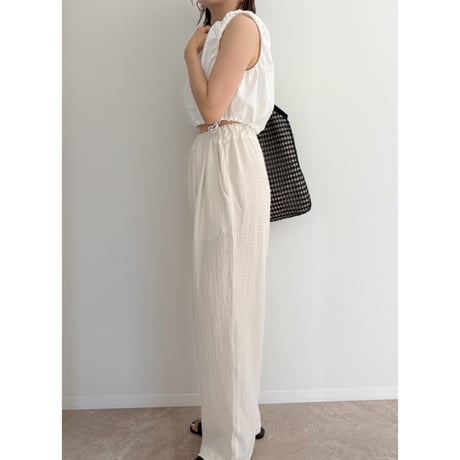 【残りわずか】バルーンノースリーブtops /white