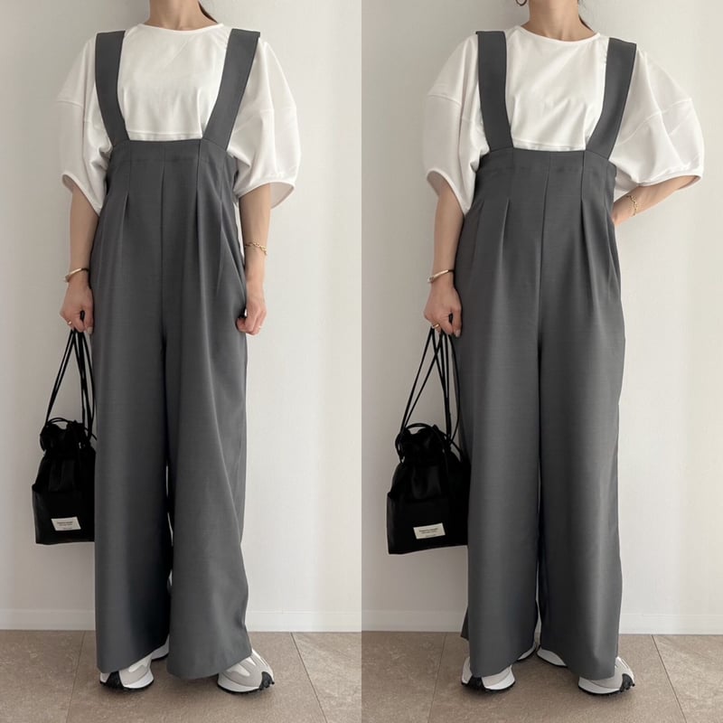 AMIE original》タックパンツサロペット / gray | AMIE