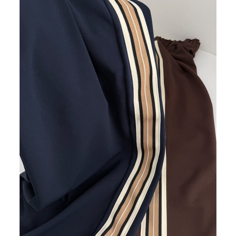 AMIE original》ウエストtuck入りサイドラインジャージpants / navy
