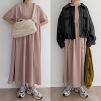 《AMIE original》エンボス加工ボリュームOP / beige