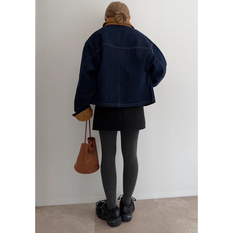 コーデュロイ襟デニムジャケット | AMIE