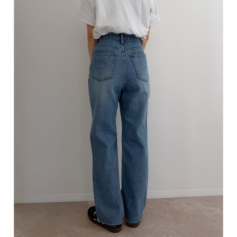 残りわずか】《AMIE original》切りっぱなしハイウエストストレート