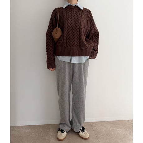 《AMIE original》ケーブルknit / brown