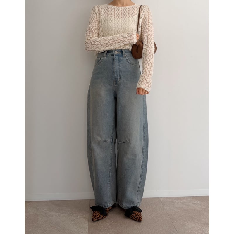 AMIE original ハイウエストソフトカーブデニム 残りわずか】《AMIE original》カーブdenim pants | AMIE
