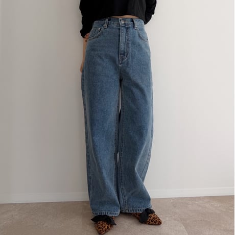 【残りわずか】《AMIE original》低身長さん向け ハイウエストソフトカーブデニム