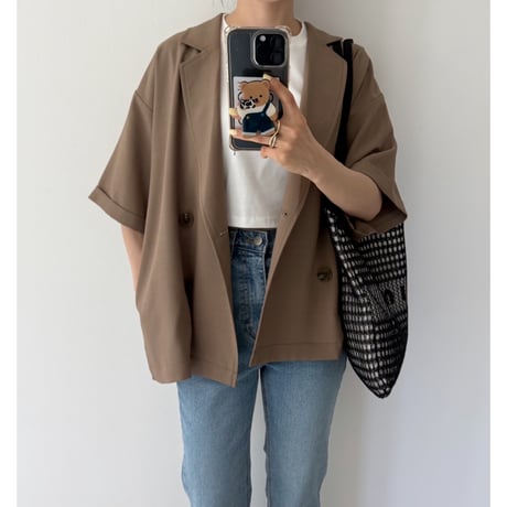 【残りわずか】《AMIE original》とろみ素材ジャケット