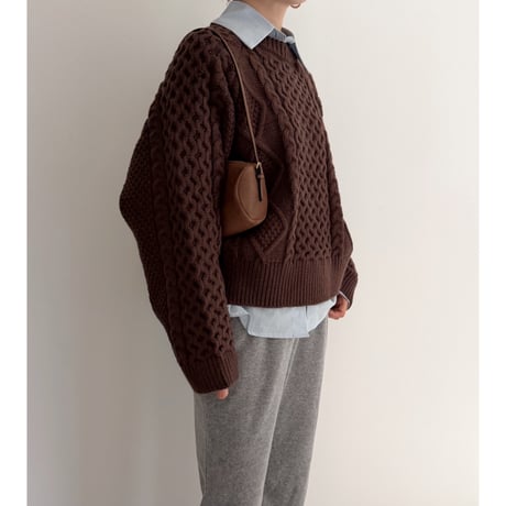 《AMIE original》ケーブルknit / brown
