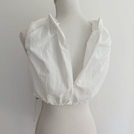 【残りわずか】バルーンノースリーブtops /white