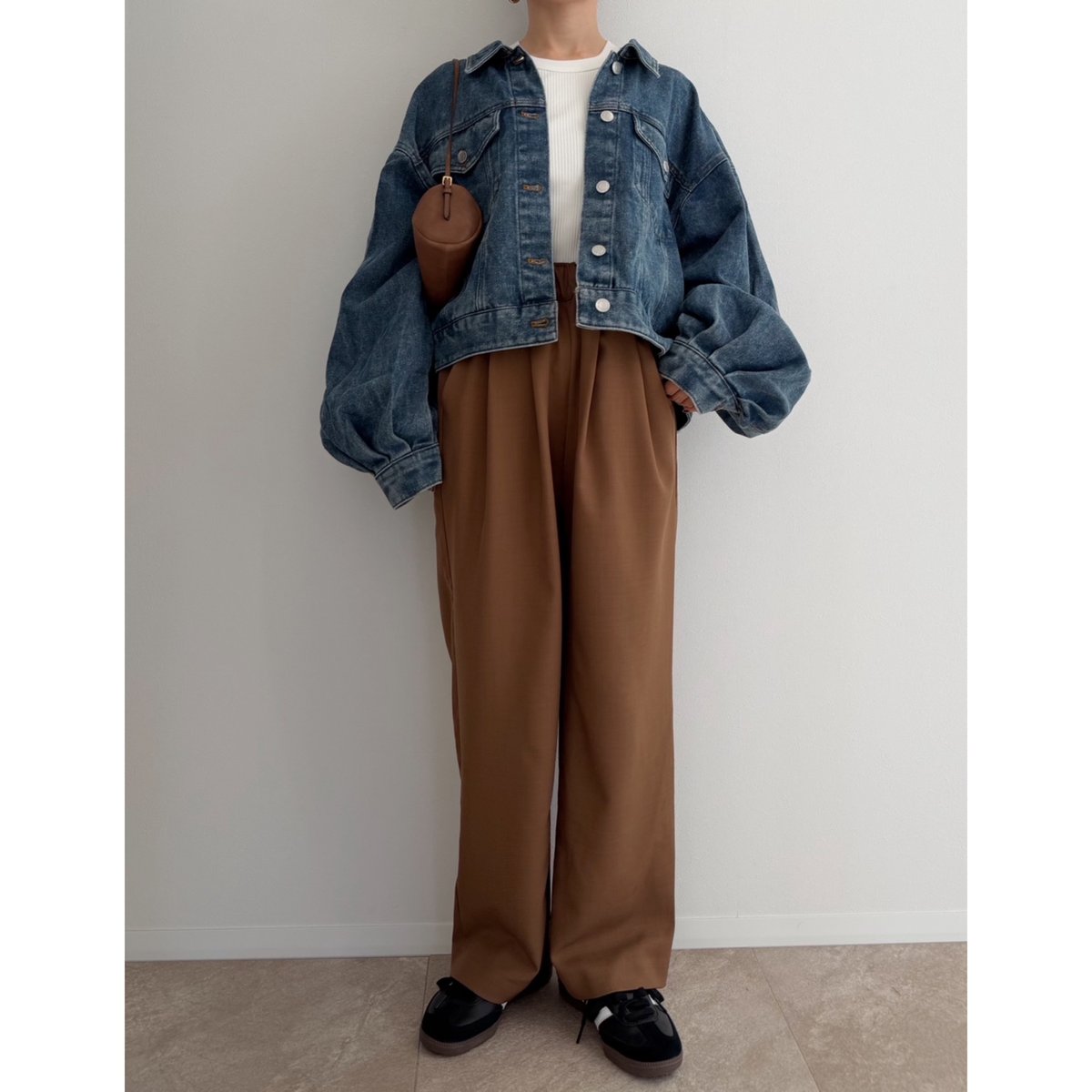 AMIE original》ウエストゴムtuckワイドPT / brown | AMIE