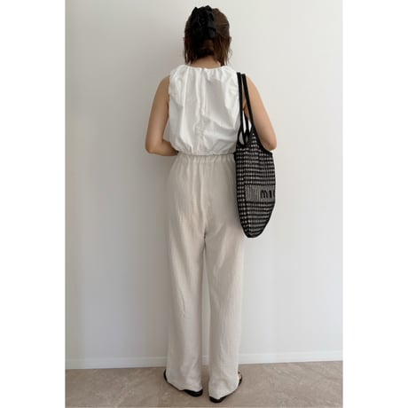 【残りわずか】バルーンノースリーブtops /white