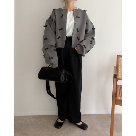 【残りわずか】《AMIE original》 カーブtuck pants / black