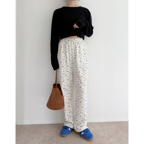 《AMIE original》basic cropped long tee / black