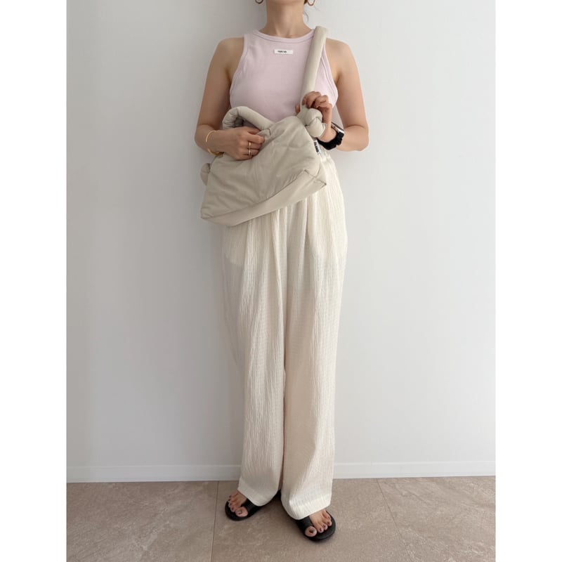 AMIE original》楊柳素材ウエストゴムpants / ivory | AMIE