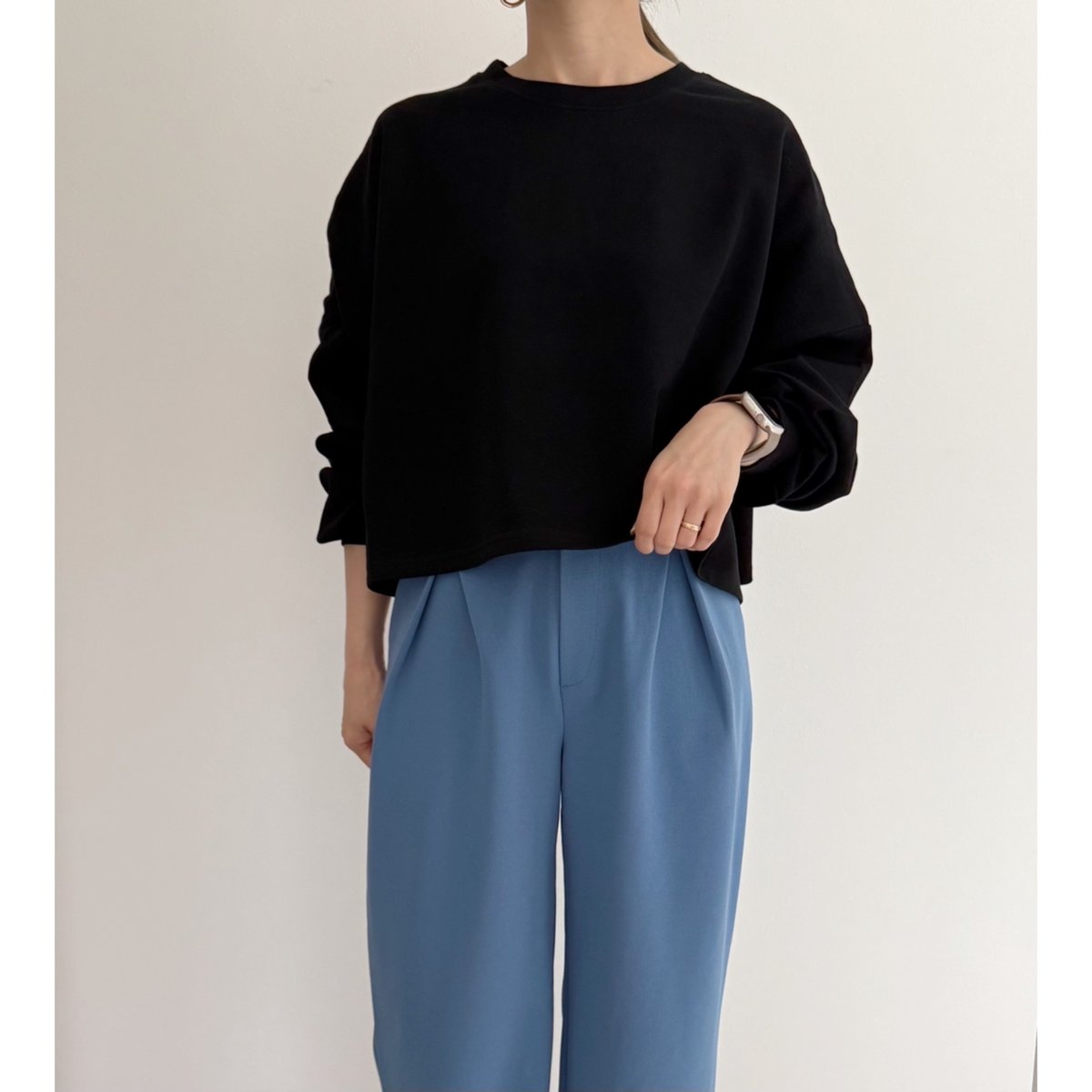 残りわずか】《AMIE original》 tuck pants / blue | AMIE