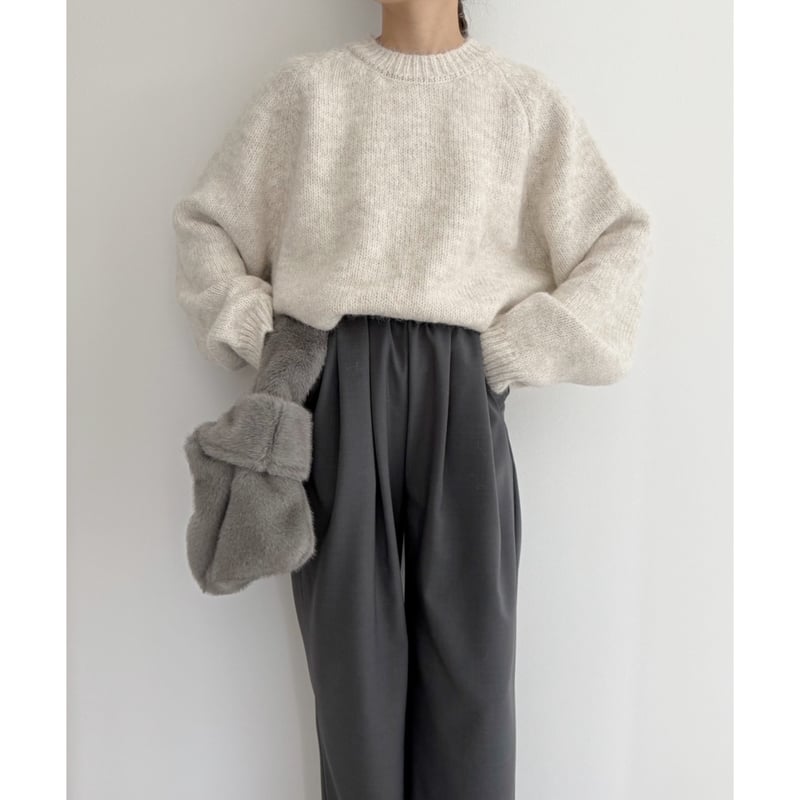 AMIE original tuckスウェットワイドPT gray 残りわずか】《AMIE original》tuckスウェットワイドPT / gray