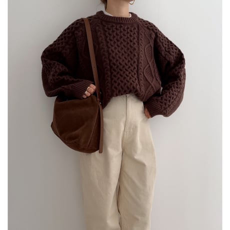 《AMIE original》ケーブルknit / brown