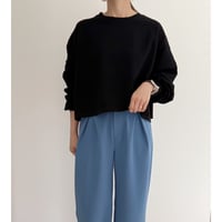 【残りわずか】《AMIE original》ショート丈フレアカットソー / black