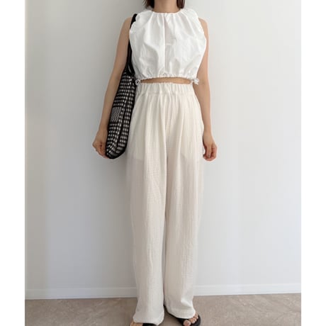 【残りわずか】バルーンノースリーブtops /white