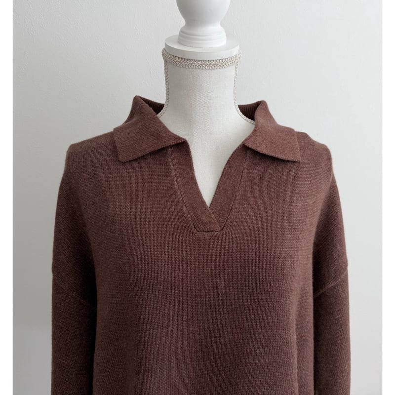 スキッパーニットPO / brown | AMIE