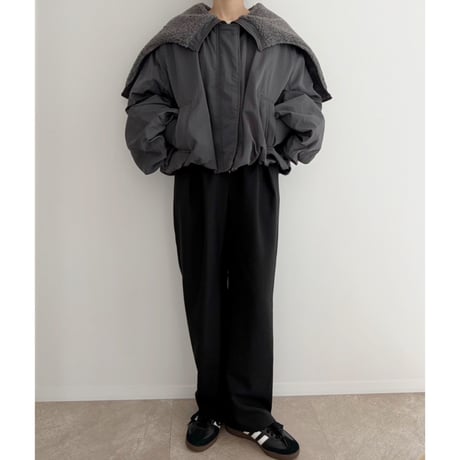 【残りわずか】《AMIE original》 カーブtuck pants / black