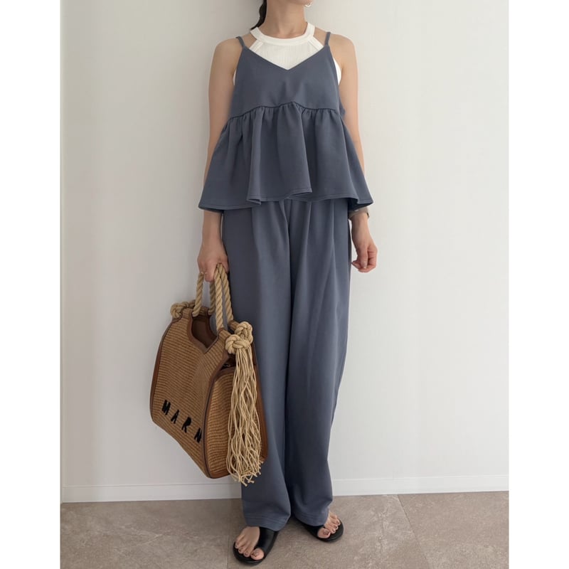 残りわずか】《AMIE original》tuckスウェットワイドPT / blue