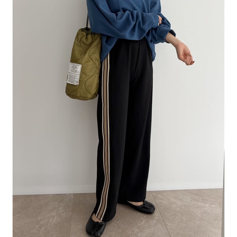 AMIE original》ウエストtuck入りサイドラインジャージpants / navy