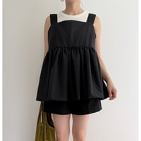 リネンタッチキャミソール / black