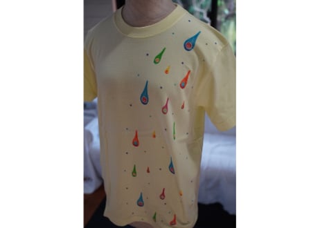 屋久島の雨のしずくTシャツ メンズＳサイズ